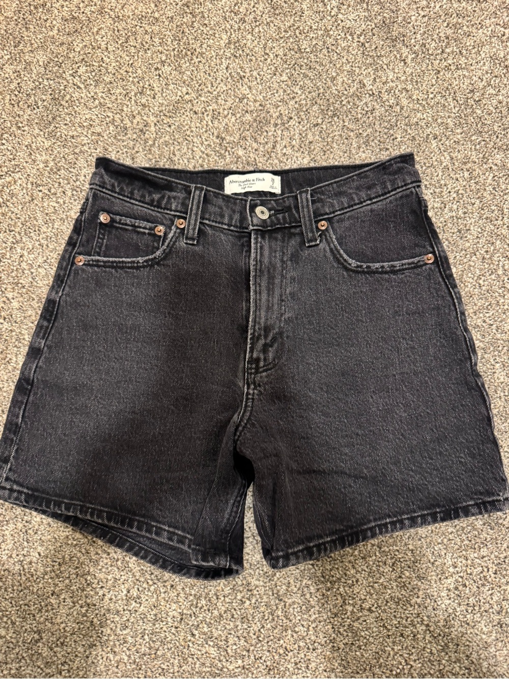 Abercrombie & Fitch Men's Washed Black Denim Jean Shorts